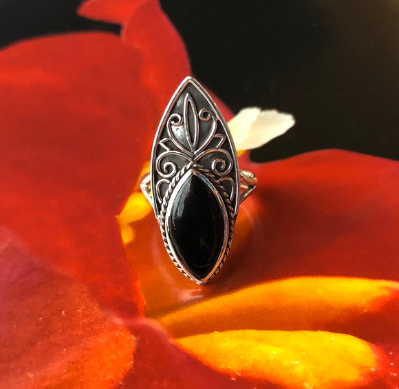 Onyx Marquise Ring