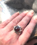 Garnet Round Swirl Ring