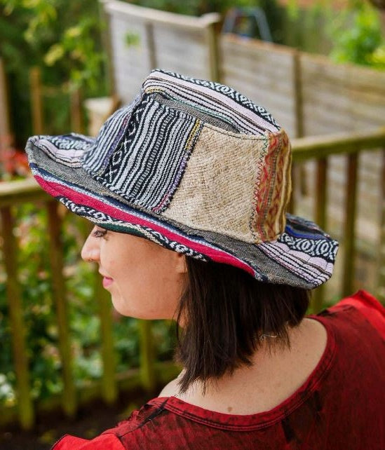 Hemp Cotton Patchwork Hat