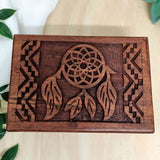 Dreamcatcher Hand~Carved Wood Box