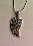 Chakra Angel Wing Pendant ~ Sterling Silver