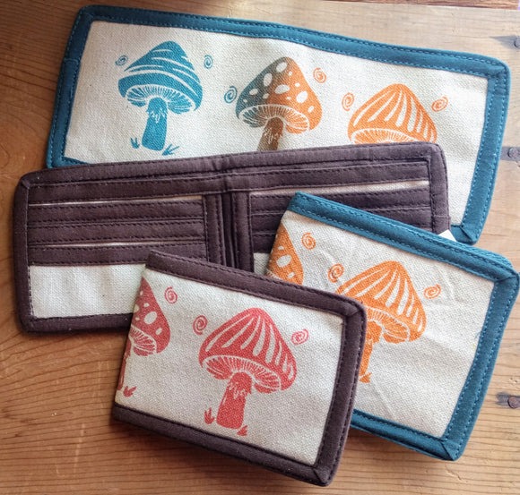 Mushroom Bifold Wallet ~ Assorted Colors